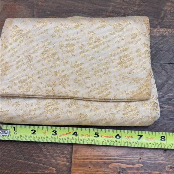 Nice Vintage Gold Floral HL Harry Levine Evening Clutch Bag Purse made USA GUC - Picture 8 of 11